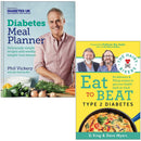 Diabetes Meal Planner By Phil Vickery and The Hairy Bikers Eat to Beat Type 2 Diabetes By Hairy Bikers 2 Books Collection Set