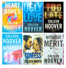 Colleen Hoover Collection 6 Books Set (Heart Bones, Without Merit, November 9, Ugly Love, Too Late, Confess)