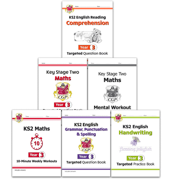 Year 3 Maths and English Home Learning Workbook Bundle for 7 to 8 year olds KS2