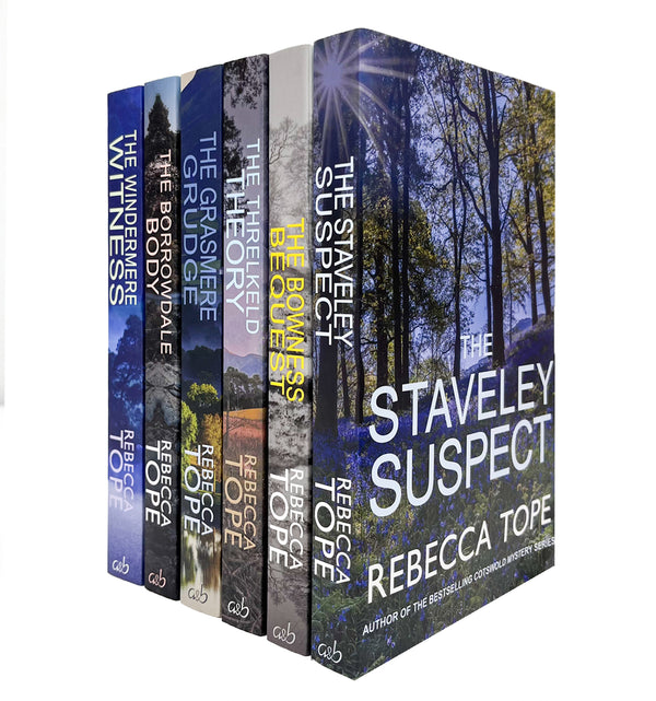Lake District Mysteries 6 Books Set by Rebecca Tope (Staveley Suspect, Bowness Bequest, Threlkeld Theory, Grasmere Grudge, Borrowdale Body, Windermere Witness)