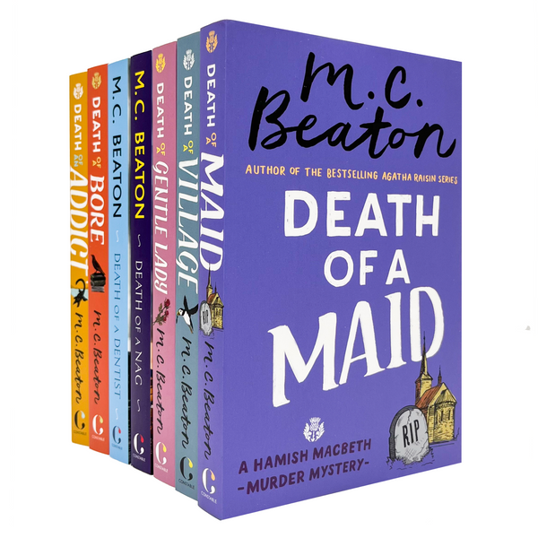 M C Beaton Hamish Macbeth Series Collection 7 Books Set (SERIES 4) (Death of a Nag, Death of a Dentist, Death of an Addict, Death of a Village, Death of a Bore, Death of a Maid, Death of a Gentle Lady)