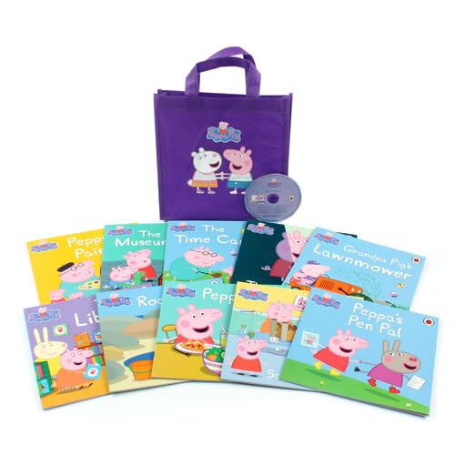 Peppa Pig 10 Books Collection Set (PURPLE BAG)