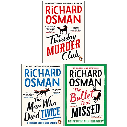 Thursday Murder Club Series 3 Books Collection By Richard Osman (The Thursday Murder Club, The Man Who Died Twice, The Bullet That Missed)