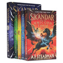 Skandar Series 5 Books Collection Set By A.F. Steadman (Skandar and the Spirit War [Hardback], Skandar and the Chaos Trials, Skandar and the Phantom Rider, The Unicorn Thief and The Skeleton Curse)