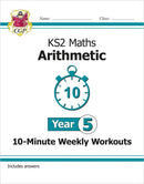 CGP KS2 Year 5 10-Minute Weekly Workout Bundle – Ages 9-10 (Maths, English, Arithmetic, Spelling and Vocabulary)