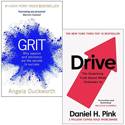 Grit Why passion and resilience are the secrets to success &amp; Drive The Surprising Truth About What Motivates Us 2 Books Collection Set