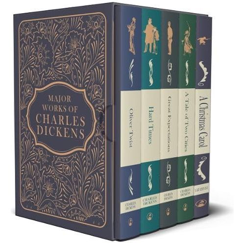 Major Works of Charles Dickens 5 Books Deluxe Hardback Set - A Christmas Carol, Oliver Twist, Great Expectations, A Tale of Two Cities, Hard Times