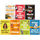 Adventures in Time Collection 7 Books Set By Dominic Sandbrook (The Second World War, Six Wives of Henry VIII, First World War, Cleopatra Queen of the Nile, Fury of The Vikings and More)