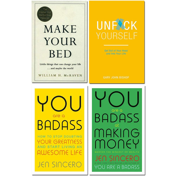 Make Your Bed, Unf*ck Yourself, You Are A Badass, You Are A Badass at Making Money 4 Books Collection Set