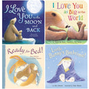 My First Board Book Library 4 Books Collection Set (I Love You to the Moon and Back, Ready for Bed!, I Love You as Big as the World, Little Bunny's Bathtime!)