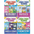 Comic Strip Science Series 4 Books Collection Set (Biology, Chemistry, Physics, Earth and Space)