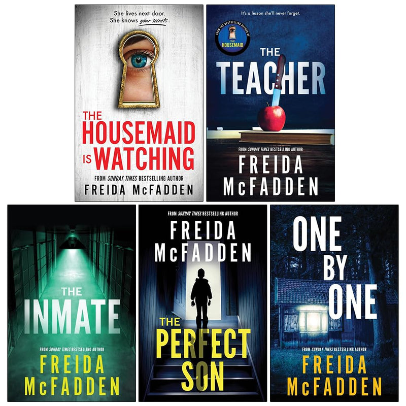 ["9789124334567", "adult fiction", "Adult Fiction (Top Authors)", "adult fiction book collection", "adult fiction books", "adult fiction collection", "crime thriller", "crime thriller books", "freida mcfadden", "freida mcfadden books", "freida mcfadden collection", "freida mcfadden series", "freida mcfadden set", "One by One", "psychological thrillers", "The Housemaid", "The Housemaid Is Watching", "the housemaid series", "The Housemaid's Secret", "The Inmate", "The Perfect Son", "The Teacher", "thriller", "Thriller / suspense", "thriller books", "thrillers", "thrillers books"]