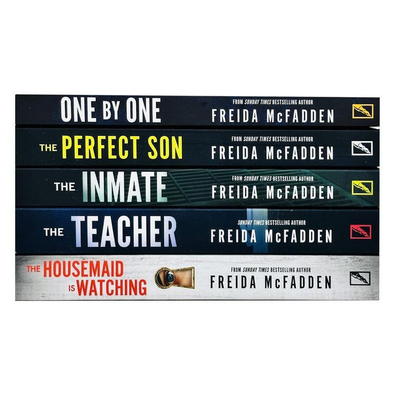 ["9789124334567", "adult fiction", "Adult Fiction (Top Authors)", "adult fiction book collection", "adult fiction books", "adult fiction collection", "crime thriller", "crime thriller books", "freida mcfadden", "freida mcfadden books", "freida mcfadden collection", "freida mcfadden series", "freida mcfadden set", "One by One", "psychological thrillers", "The Housemaid", "The Housemaid Is Watching", "the housemaid series", "The Housemaid's Secret", "The Inmate", "The Perfect Son", "The Teacher", "thriller", "Thriller / suspense", "thriller books", "thrillers", "thrillers books"]