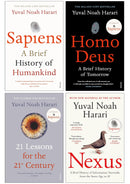 Yuval Noah Harari Collection 4 Books Set (Homo Deus, Sapiens A Brief History of Humankind, 21 Lessons for the 21st Century and Nexus)