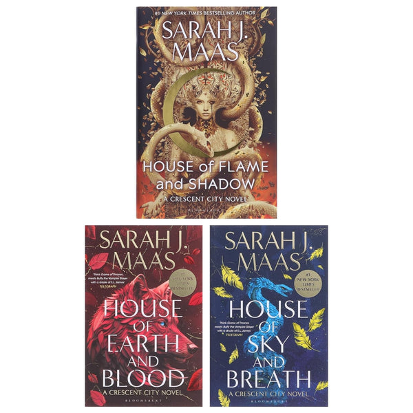 Crescent City Series 3 Books Collection Set by Sarah J. Maas (House of Earth and Blood, House of Flame and Shadow & House of Sky and Breath)
