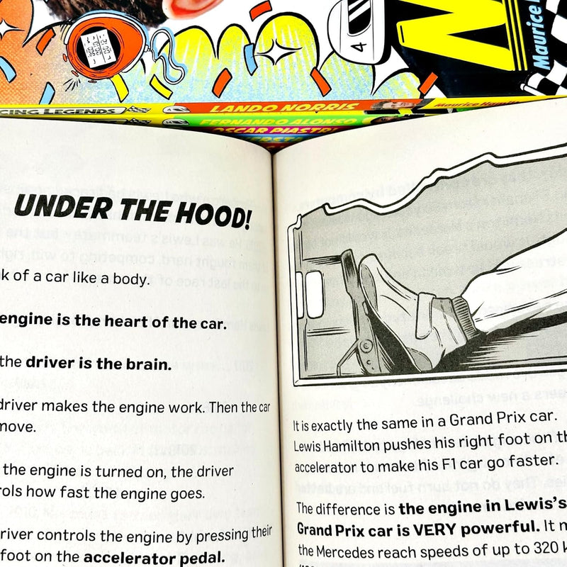 ["9789124295264", "biographies", "biographies books", "Charles Leclerc", "children books", "children collection", "childrens books", "Childrens Books (7-11)", "f1", "facts", "Fernando Alonso", "formula 1", "Lando Norris", "Lewis Hamilton", "Maurice Hamilton", "Max Verstappen", "Oscar Piastri", "racing", "racing driver", "racing driver biographies", "racing legends", "racing legends collection", "racing legends series", "racing legends set", "sports biographies"]