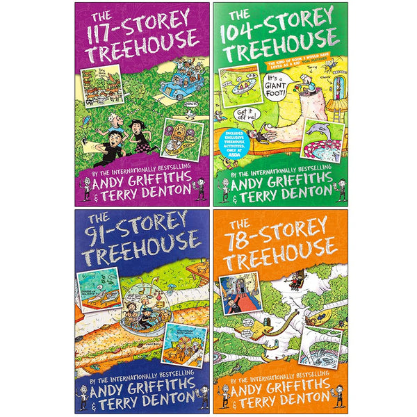 The Treehouse Storey Books 6 - 9 Collection Set by Andy Griffiths & Terry Denton (117-Storey Treehouse, 104-Storey Treehouse, The 91-Storey Treehouse, The 78-Storey Treehouse)