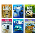 Deadly Predators 6 Book Set – Alligator, Shark, Lion, Wolf & More Animal Kingdom Collection for Kids