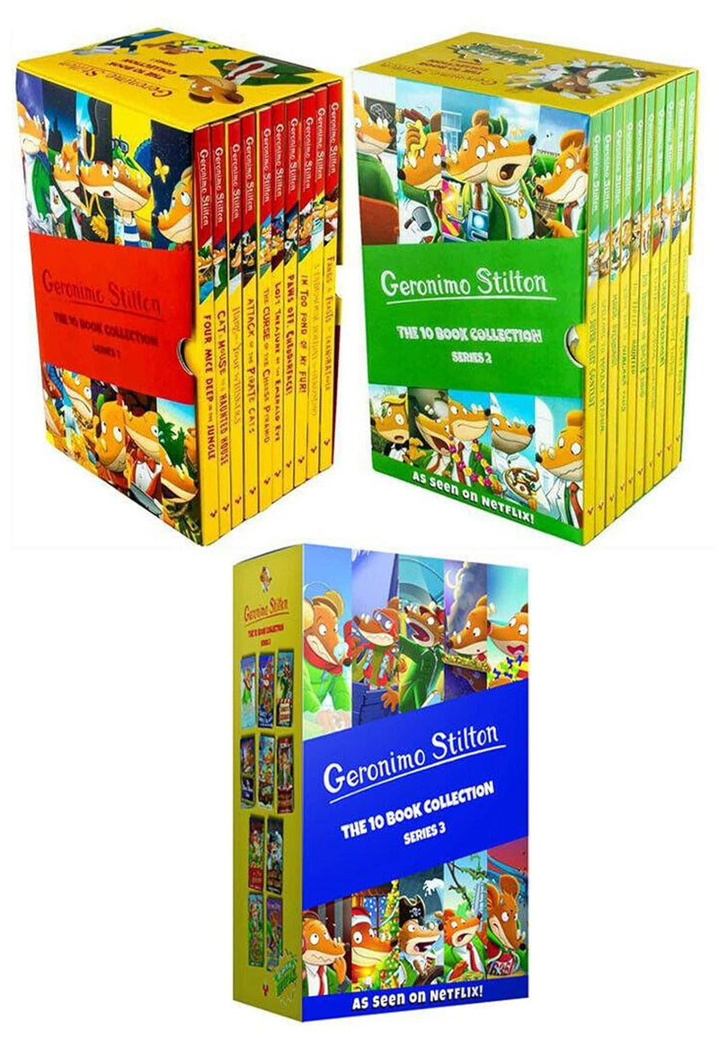 ["2", "3", "3 collection", "9781782269519", "a cheese coloured camper van", "animals books", "books for children", "children books", "Childrens Books (7-11)", "christmas set", "cl0-PTR", "early learners", "early readers", "geronimo stilton", "geronimo stilton book", "geronimo stilton book collection", "geronimo stilton books set", "geronimo stilton box set", "geronimo stilton series 1", "junior books", "merry christmas geronimo", "shipwreck on pirate island", "surfs up geronimo", "the ghost of the underground", "the mona mousa code", "the mouse island marathon", "the mystery of the roaring rat", "the search for sunken treasure", "the temple of the fire ruby", "young teen"]