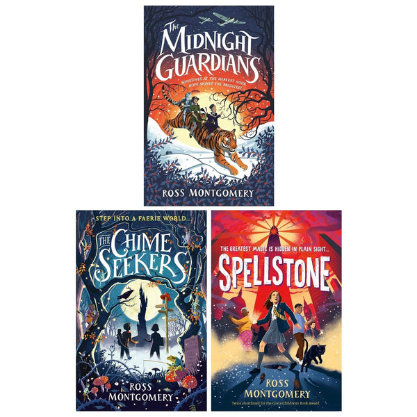 Ross Montgomery 3 Books Collection Set (The Midnight Guardians, The Chime Seekers, Spellstone)