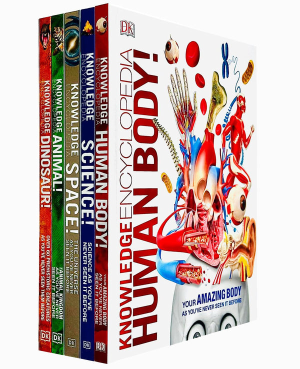 Knowledge Encyclopedias Collection 5 Books Set By DK (Human Body, Science, Space, Animal and Dinosaur)