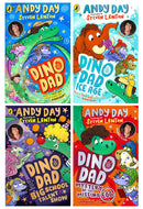 Dino Dad Series 4 Books Collection Set By Andy Day (Dino Dad, Ice Age, Big School Talent Show and Mystery of the Missing Egg)