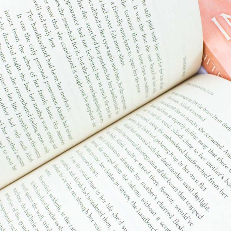 ["9782996700850", "adult fiction", "Adult Fiction (Top Authors)", "adult fiction book collection", "adult fiction books", "adult fiction collection", "all this twisted glory", "Fantasy", "fantasy books", "fantasy fiction", "Mythology", "myths", "persian mythology", "Tahereh Mafi", "Tahereh Mafi Book Collection", "Tahereh Mafi Book Collection Set", "Tahereh Mafi Books", "Tahereh Mafi Collection", "these infinite threads", "this woven kingdom", "This Woven Kingdom Series"]