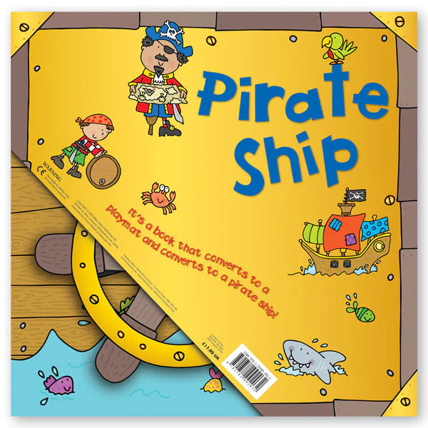 Convertible Pirate Ship – Sit-in Ship & Adventure Story Book & Interactive Play Mat