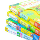 Bizzy Bear Find & Follow Series 4 Books Set (At The Zoo, On The Farm, At The Dinosaur Park, Under The Sea)