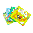 Bizzy Bear Find & Follow Series 4 Books Set (At The Zoo, On The Farm, At The Dinosaur Park, Under The Sea)