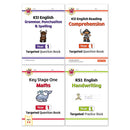 CGP KS1 Year 1 Workbook Bundle – Ages 5-6 (Grammar Punctuation and Spelling, Reading Comprehension, Handwriting, Maths)