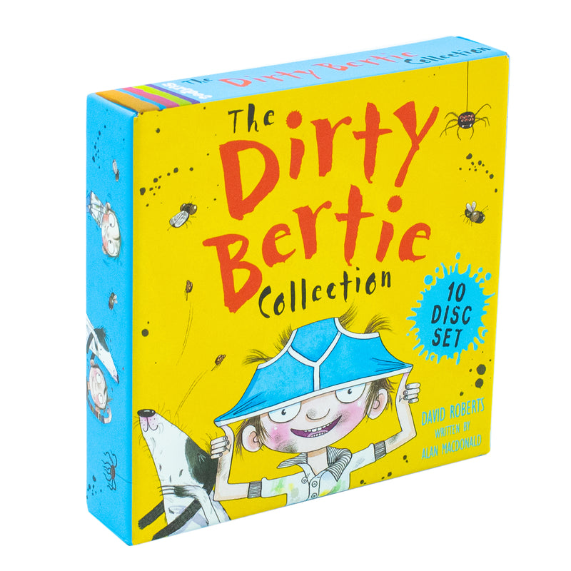 ["alan macdonald", "Audio Collection", "Bogeys", "book", "Burp", "cd", "Cds Box Set", "cl0-", "David Roberts And Alan Macdonald", "dirty bertie", "Dirty Bertie Audio", "Dirty Bertie Audio Collection", "dirty bertie books", "dirty bertie books set", "Dirty Bertie collection", "dirty bertie series", "Dirty bertie's", "DVD and Audio Books", "Fetch", "Fleas", "Germs", "Loo", "Mud", "Pants", "Worms", "Yuck"]