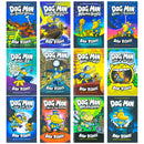 Dog Man Series 1-12 Books Collection Set By Dav Pilkey (Dog Man, Unleashed, Tale Of Two Kitties, Dog Man and Cat Kid, Lord of The Fleas, Brawl of The Wild, For Whom The Ball Rolls, Fetch-22 &amp; More)