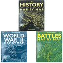 Map by Map Series 3 Books Collection Set (Battles, History of the World & World War II) DK