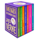 Jules Verne Voyages Extraordinaires 7 Books Hardback Box Set (An Antarctic Mystery, The Mysterious Island, Around the World in Eighty Days and More)