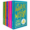 Jules Verne Voyages Extraordinaires 7 Books Hardback Box Set (An Antarctic Mystery, The Mysterious Island, Around the World in Eighty Days and More)