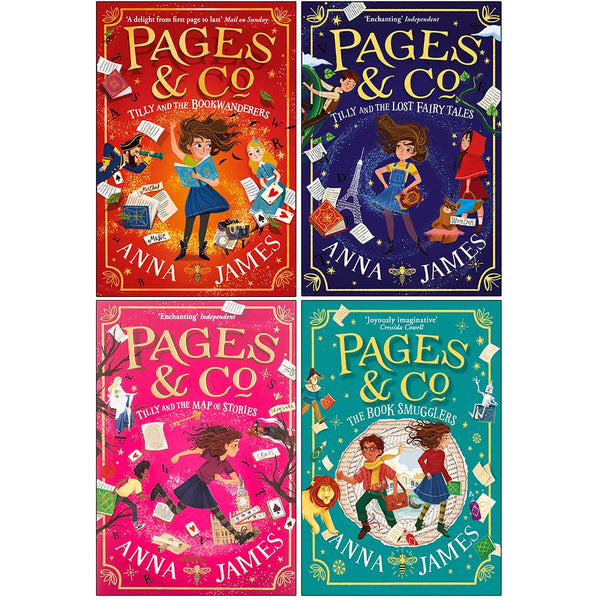Anna James Pages &amp;amp; Co Collection 4 Books Set (Tilly and the Bookwanderers, Tilly and the Lost Fairy Tales, Tilly and the Map of Stories, The Book Smugglers)