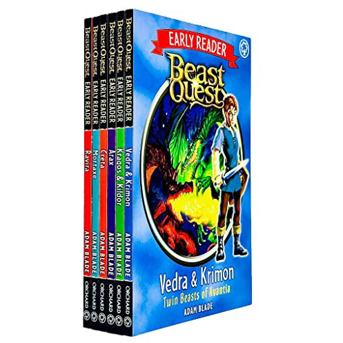 Beast Quest Early Reader 6 Books Collection Set By Adam Blade (Ravira, Mortaxe, Creta, Arax, Kragos &amp;amp; Kildor, Vedra &amp;amp; Krimon)