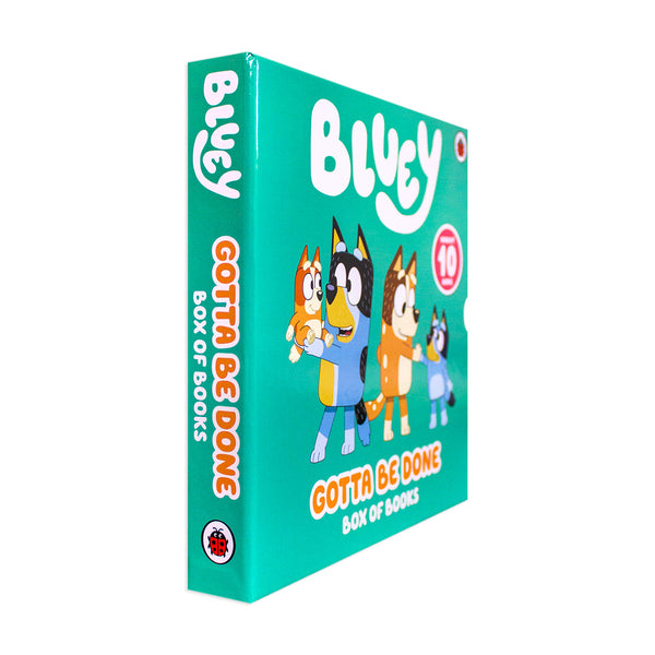 Bluey: Gotta Be Done! 10 Picture Books Story Collection Box Set (Typewriter, Swim School, Shadowlands, My Mum is the Best, Mum School, Daddy Robot, Daddy Putdown, My Dad is Awesome, Camping, Baby Race)