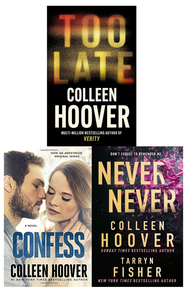 Colleen Hoover Collection 3 Books Set (Too Late, Never Never, Confess)