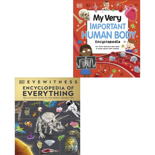 DK Human Body Encyclopedia, Eyewitness Encyclopedia of Everything 2 Collection Books Set