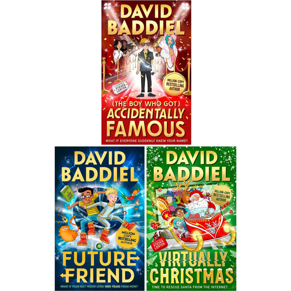 David Baddiel 3 Books Collection Set (Virtually Christmas, Accidentaly Famous, Future Friend)