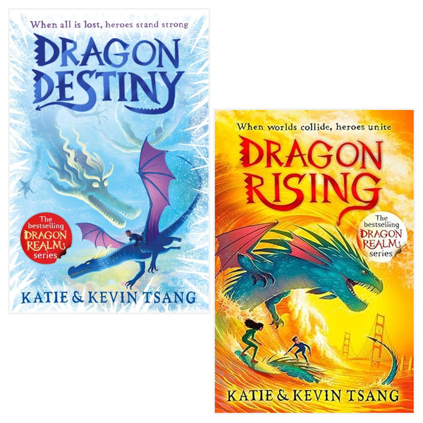 Dragon Realm Series 2 Books Collection Set By Katie Tsang &amp; Kevin Tsang (Dragon Rising, Dragon Destiny)