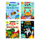 Curious Kids Pop-Up Collection 4 Books Set (Bugs and Minibeasts, Sea and Shore, Age of the Dinosaurs &amp;amp; Stars and Space)