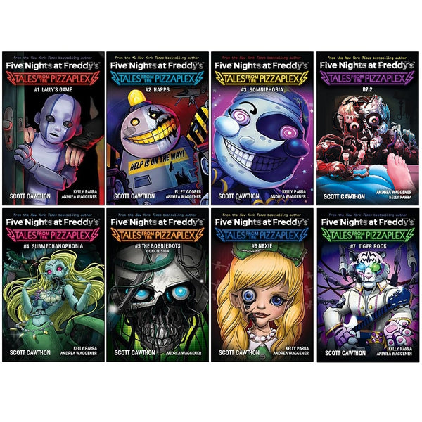 Five Nights at Freddy&#39;s: Tales from the Pizzaplex Series 8 Books Collection Set By Scott Cawthon (Lally&#39;s Game, Happs, Somniphobia, Submechanophobia, The Bobbiedots Conclusion, Nexie, Tiger Rock, B7-2)