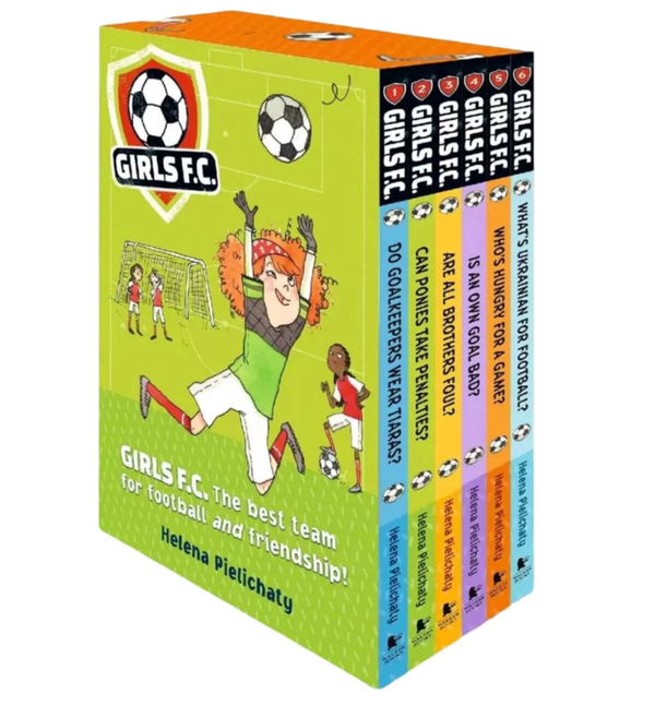 Girls F.C. 6 Books Collection Set by Helena Pielichaty (What's Ukranian for Football, Who's Hungry For a Game, Is an Own Goal Bad, Are All Brothers Foul, Can Ponies Take Penalties, Do Goalkeepers Wear