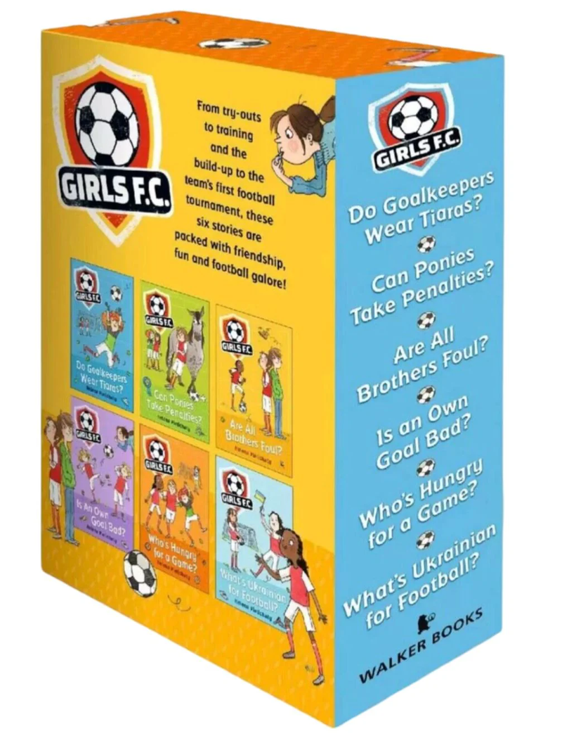 ["9781406388138", "Are All Brothers Foul", "Can Ponies Take Penalties", "Childrens Books (7-11)", "cl0-PTR", "Do Goalkeepers Wear Tiaras", "football books set", "Girls F.C. Collection", "Girls FC books set", "Girls FC Collection", "Girls FC Series", "Helena Pielichaty", "Is An Owl Goal Bad", "junior books", "Whats Ukrainian For Football", "Who Ate All The Pies"]