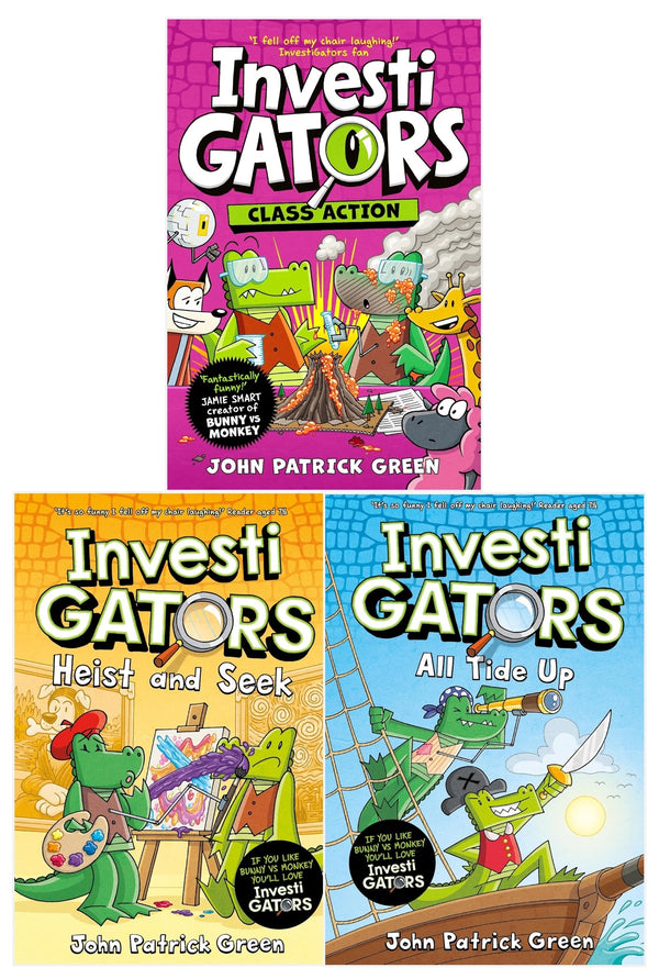 Investigators Series by John Patrick Green Books 6-8 3 Books Set (All Tide Up, Heist and Seek, [HB] Class Action)