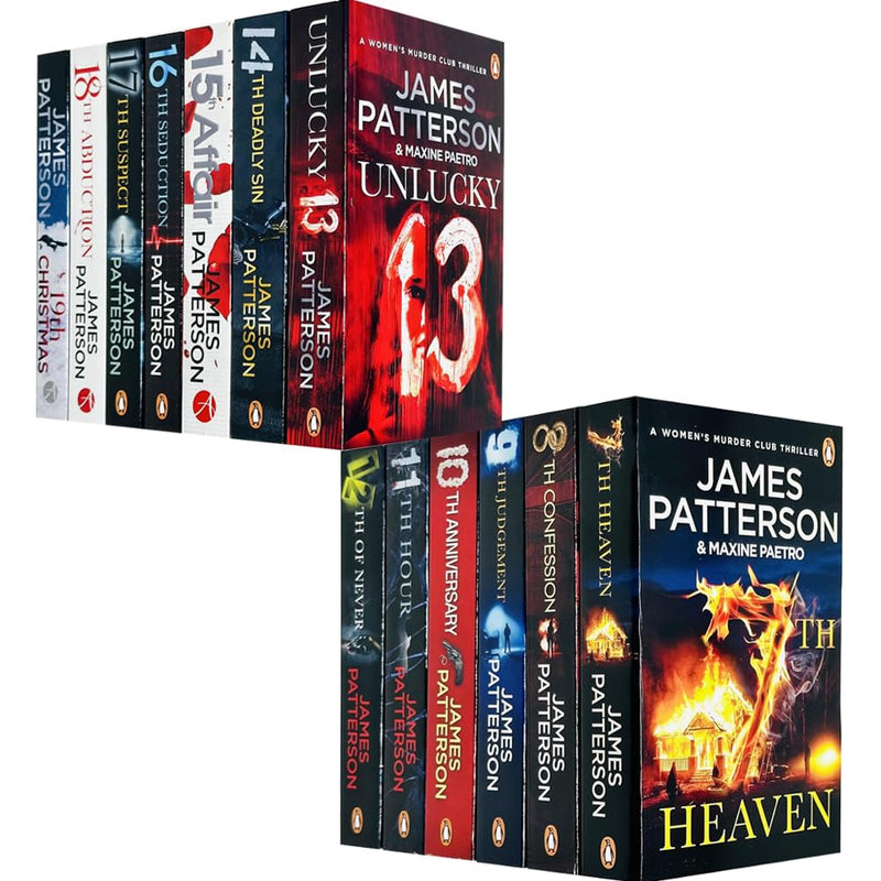 ["10th anniversary", "11th hour", "12th of never", "14th deadly sin", "15th affair", "16th seduction", "17th suspect", "18th abduction", "19th christmas", "1st to die", "2nd chance", "3rd degree", "4th of july", "5th horseman", "6th target", "7th heaven", "8th confession", "9789123984046", "9th judgement", "adult fiction", "best james patterson books", "fiction books", "james paterson", "james patterson", "james patterson book set", "james patterson books", "james patterson books in order", "james patterson collection", "james patterson series", "james patterson women murder club", "mysteries", "suspense", "thrillers", "unlucky 13", "women murder club book collection", "women murder club books", "women murder club collection", "women murder club series", "Womens Murder", "Womens Murder Club series"]
