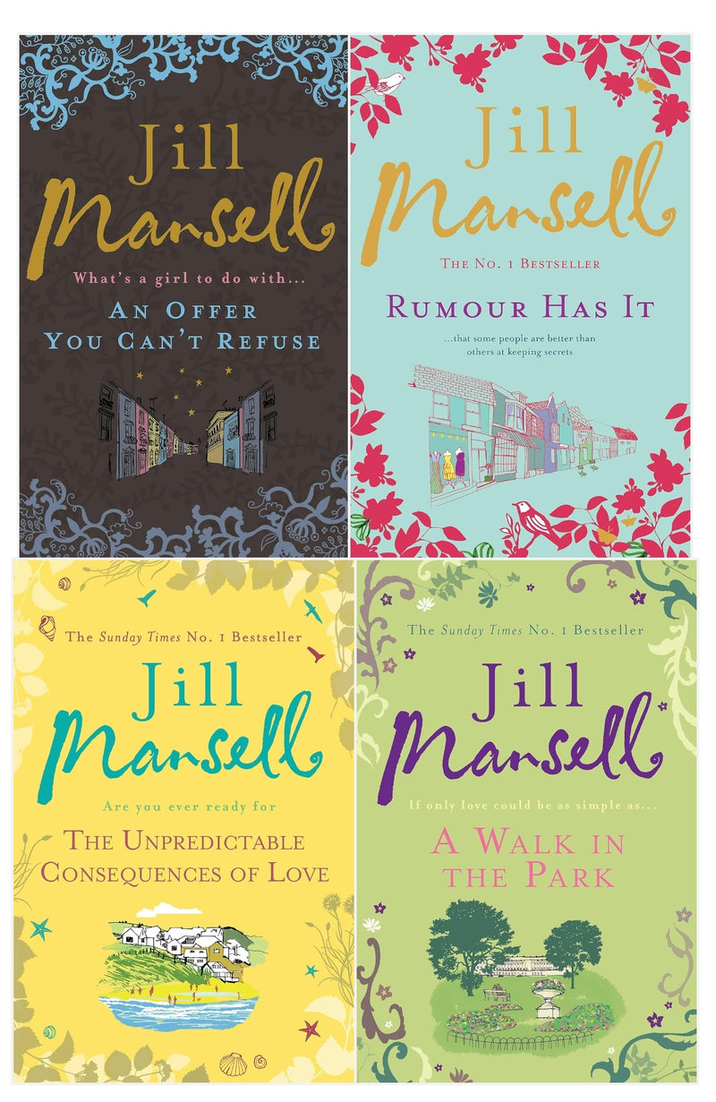 ["9780678466919", "A Walk In The Park", "adult fiction", "Adult Fiction (Top Authors)", "adult fiction book collection", "adult fiction books", "adult fiction collection", "An Offer You Can't Refuse", "contemporary romance", "Jill Mansell", "Jill Mansell books", "Jill Mansell collection", "Jill Mansell series", "Jill Mansell set", "new adult romance", "Romance", "romance books", "romance fiction", "Romance Novels", "romance sagas", "Romance Stories", "Rumour Has It", "The Unpredictable Consequences of Love"]